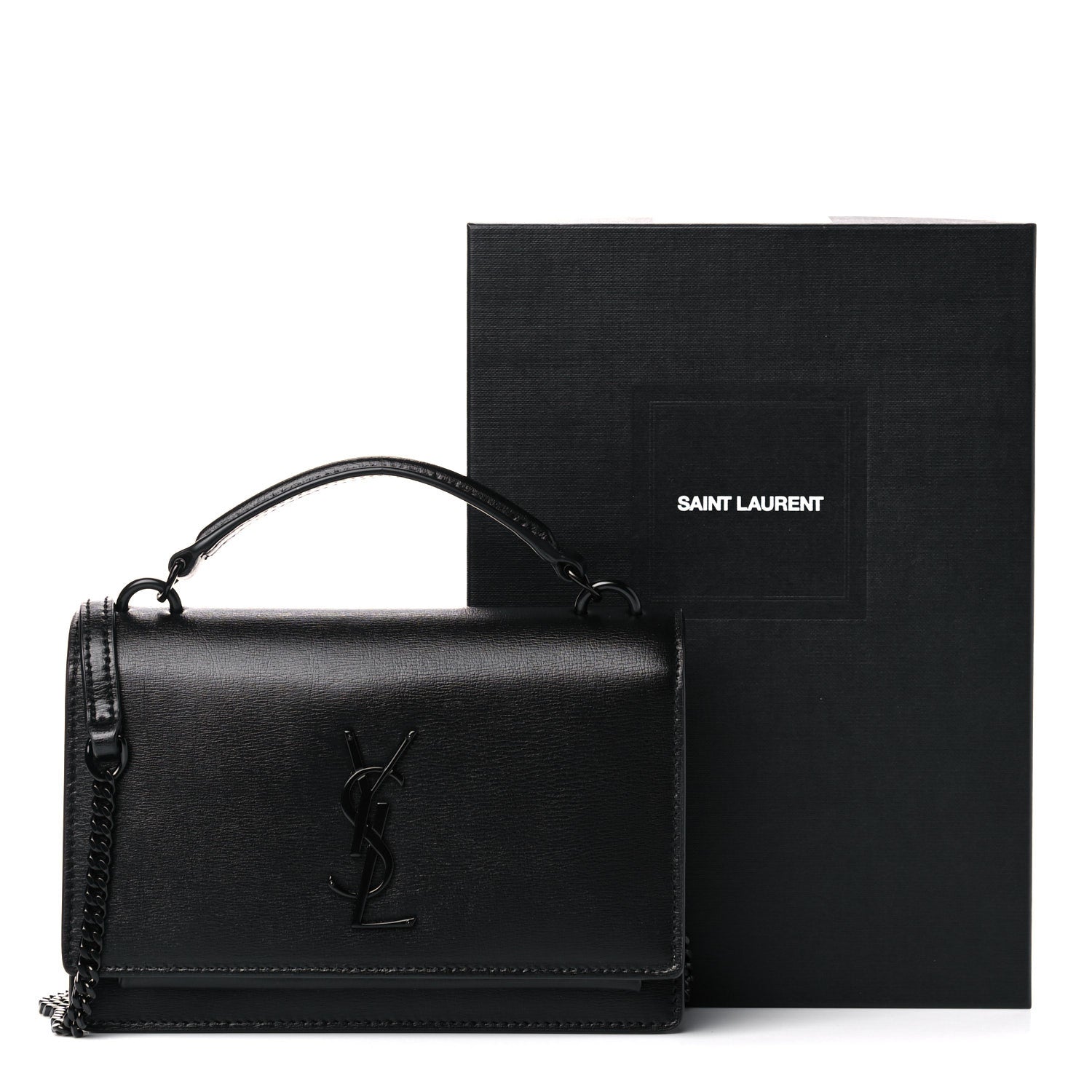 Saint Laurent Calfskin Monogram Sunset Chain Wallet Black 10 of 10