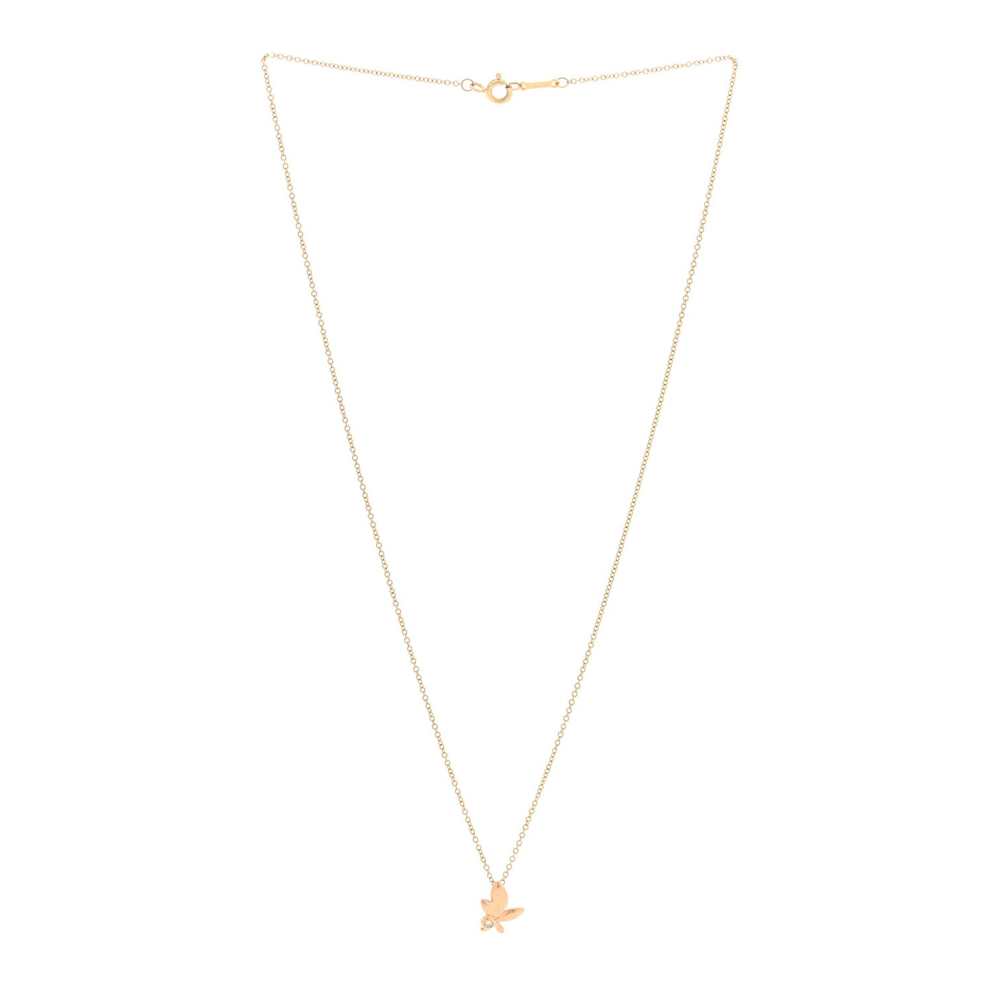 18K Yellow Gold Diamond Paloma Picasso Olive Leaf Pendant Necklace