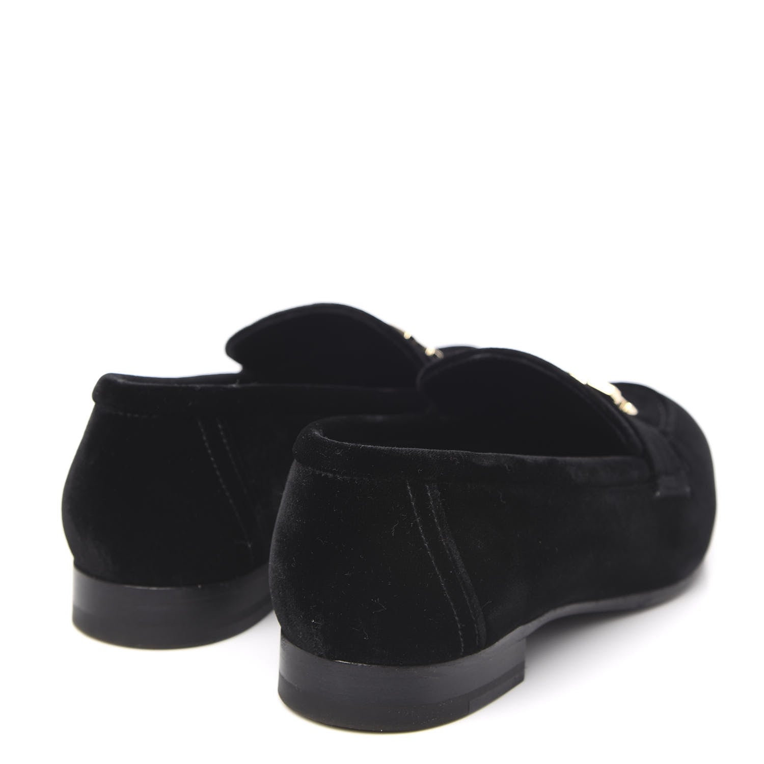Hermes Velvet Womens Paris Loafers 35 Black 4 of 9
