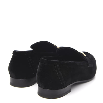 Hermes Velvet Womens Paris Loafers 35 Black 4 of 9