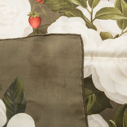 Chanel Silk Camellia Flower Scarf Green 4 of 5