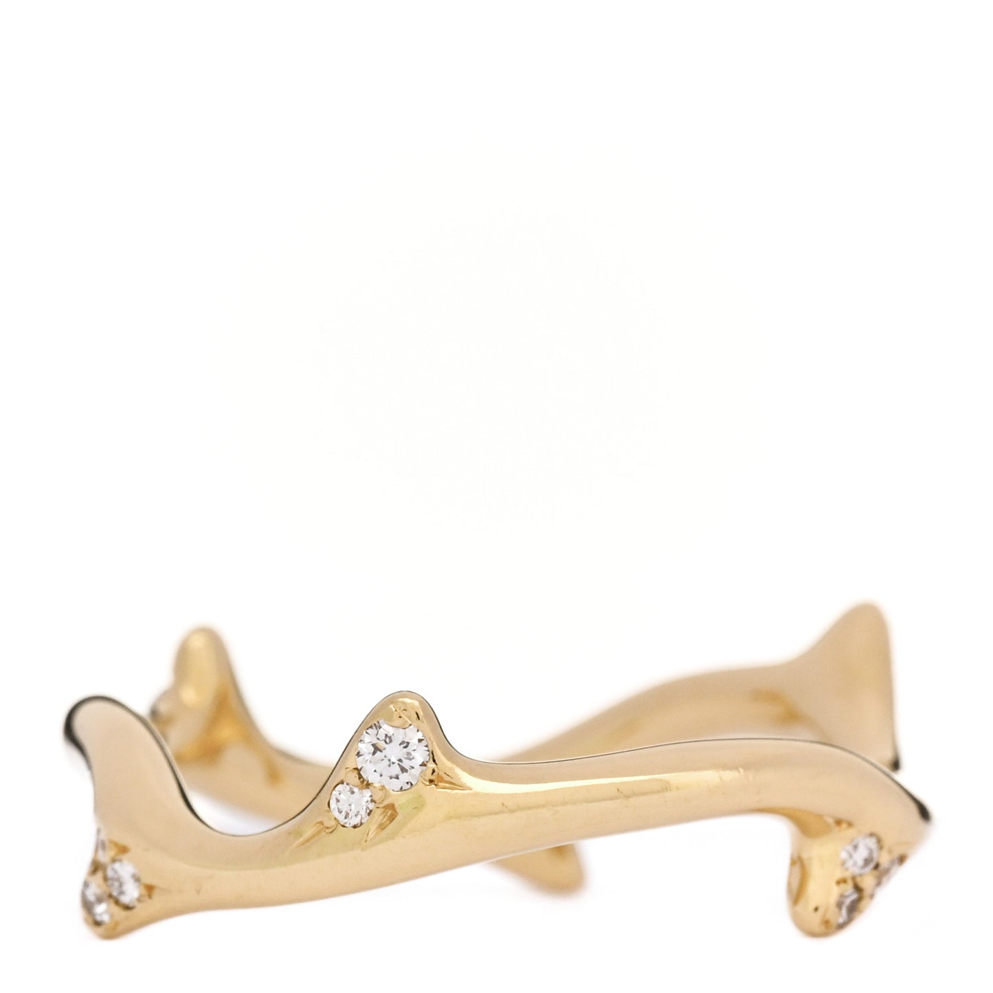 18K Yellow Gold Diamond Bois de Rose Ring 51 5.75
