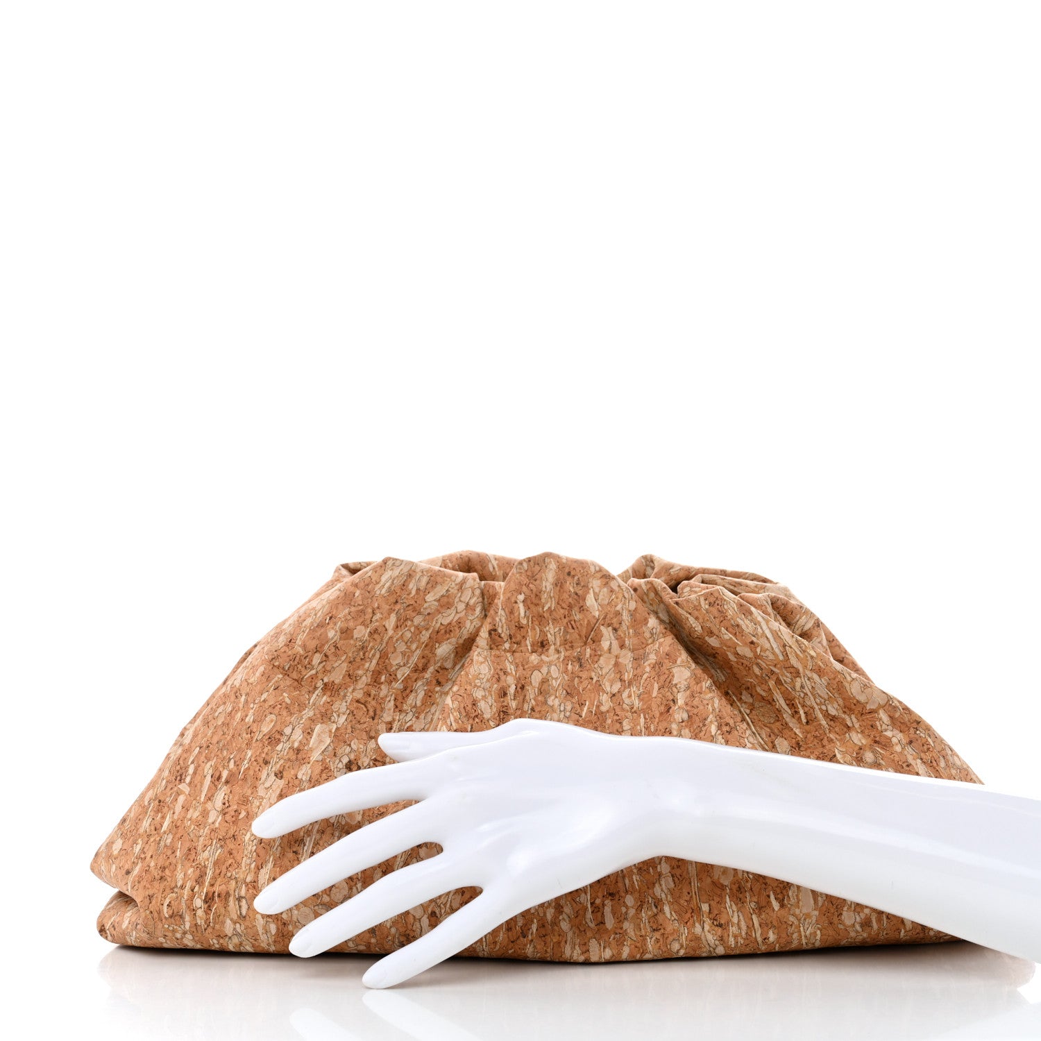 Bottega Veneta Cork The Pouch Oversized Clutch Natural 2 of 7