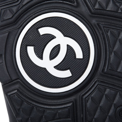 Chanel Kid Suede Croc Calfskin Embossed Metallic Fabric Mens Sneakers 46 Black Gold 6 of 8