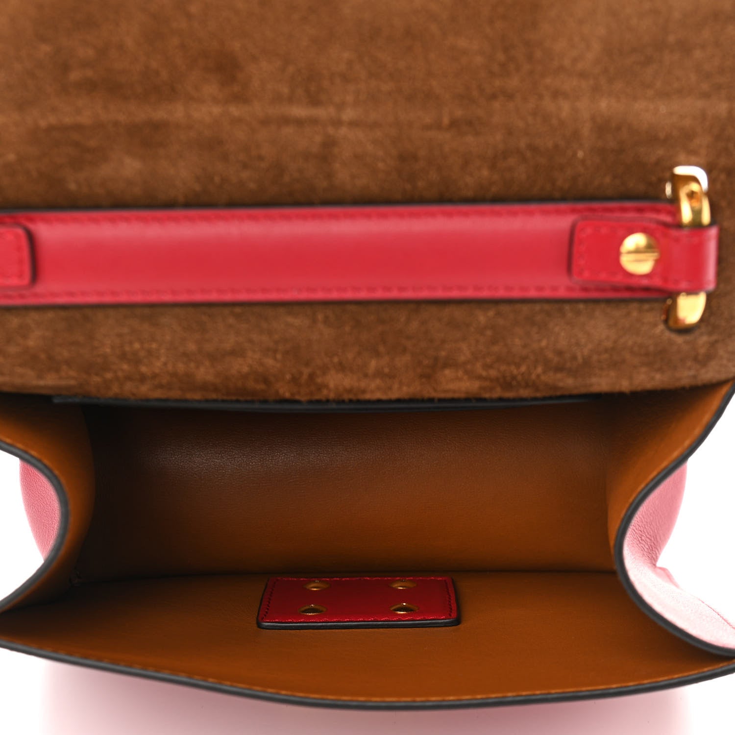 Fendi Vitello Grace Matte Small Kan U Shoulder Bag Fragola 5 of 9