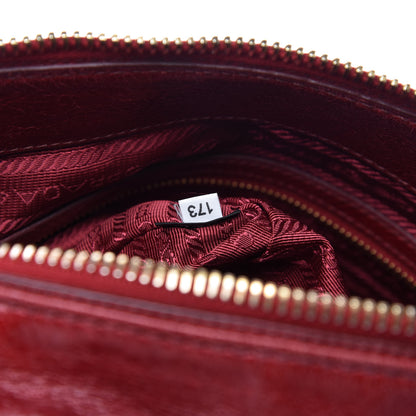 Prada Vitello Shine Shopping Satchel Rosso 9 of 10