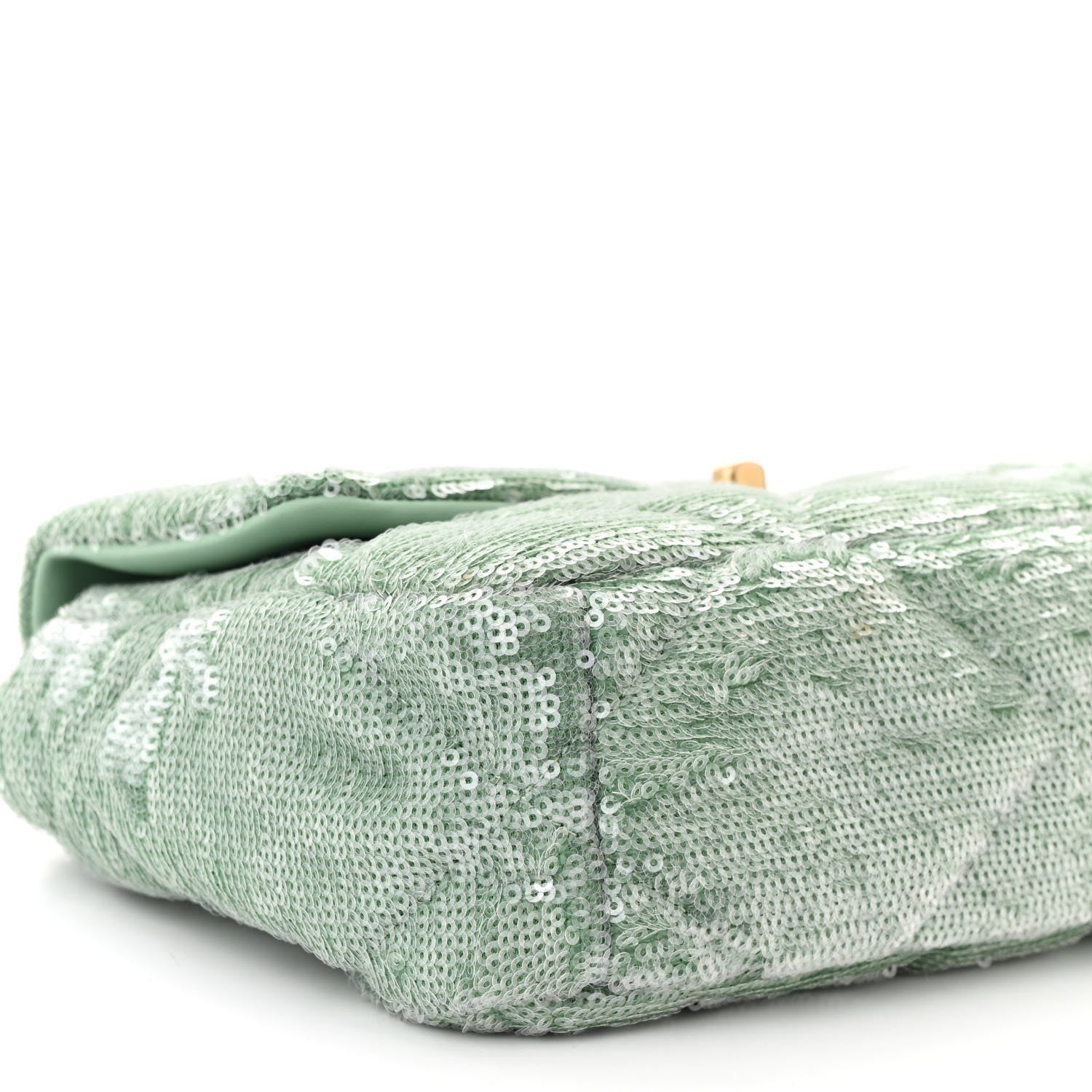 Chanel Sequin Quilted Medium Chanel 19 Flap Light Green 9 of 10