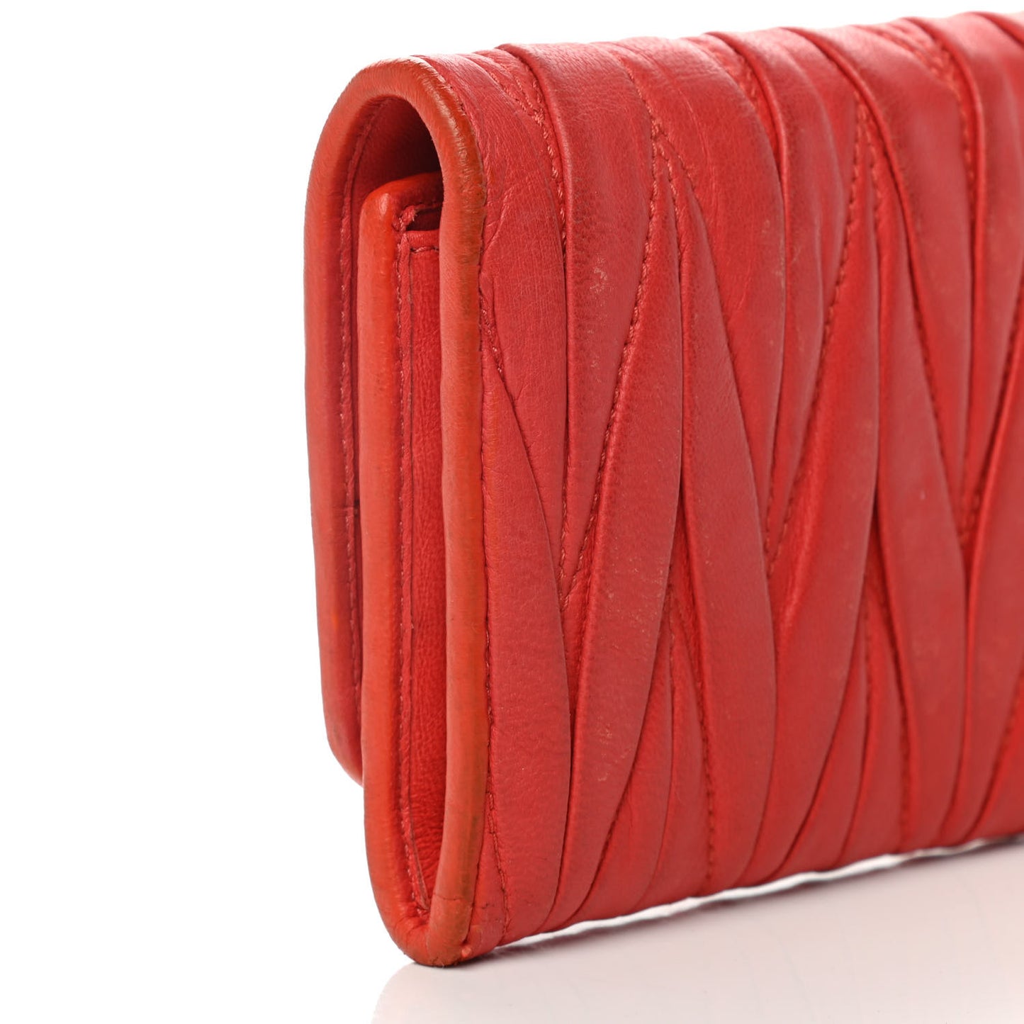 Nappa Matelasse Flap Wallet Fuoco