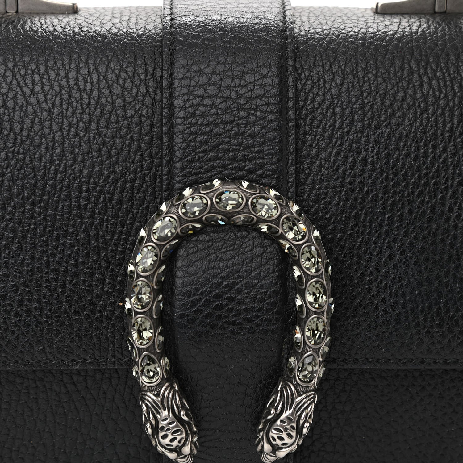 Gucci Dollar Calfskin Crystal Web Medium Dionysus Bamboo Top Handle Bag Black Black Diamond 9 of 11