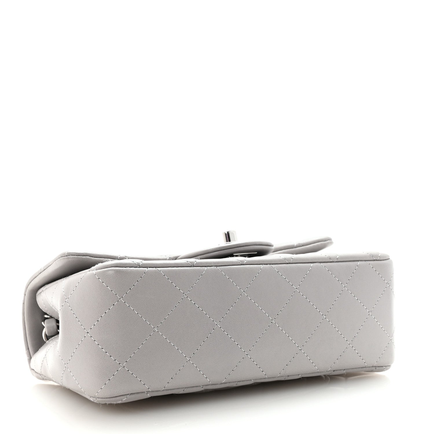 Chanel Lambskin Quilted Mini Rectangular Flap Grey 4 of 10
