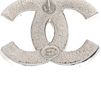 Chanel Crystal CC Stud Earrings Black Silver 4 of 7
