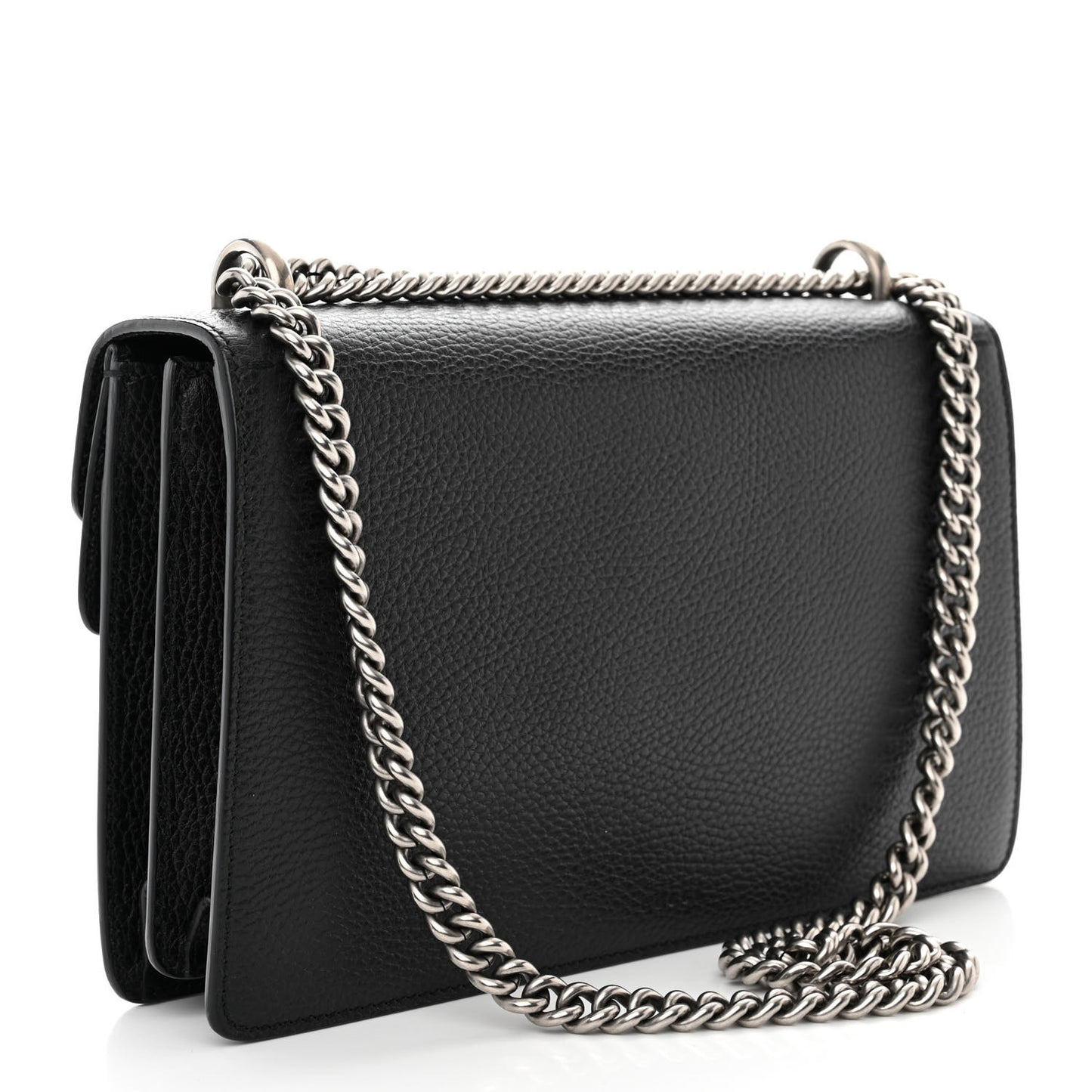 Pebbled Calfskin Small Dionysus Shoulder Bag Black