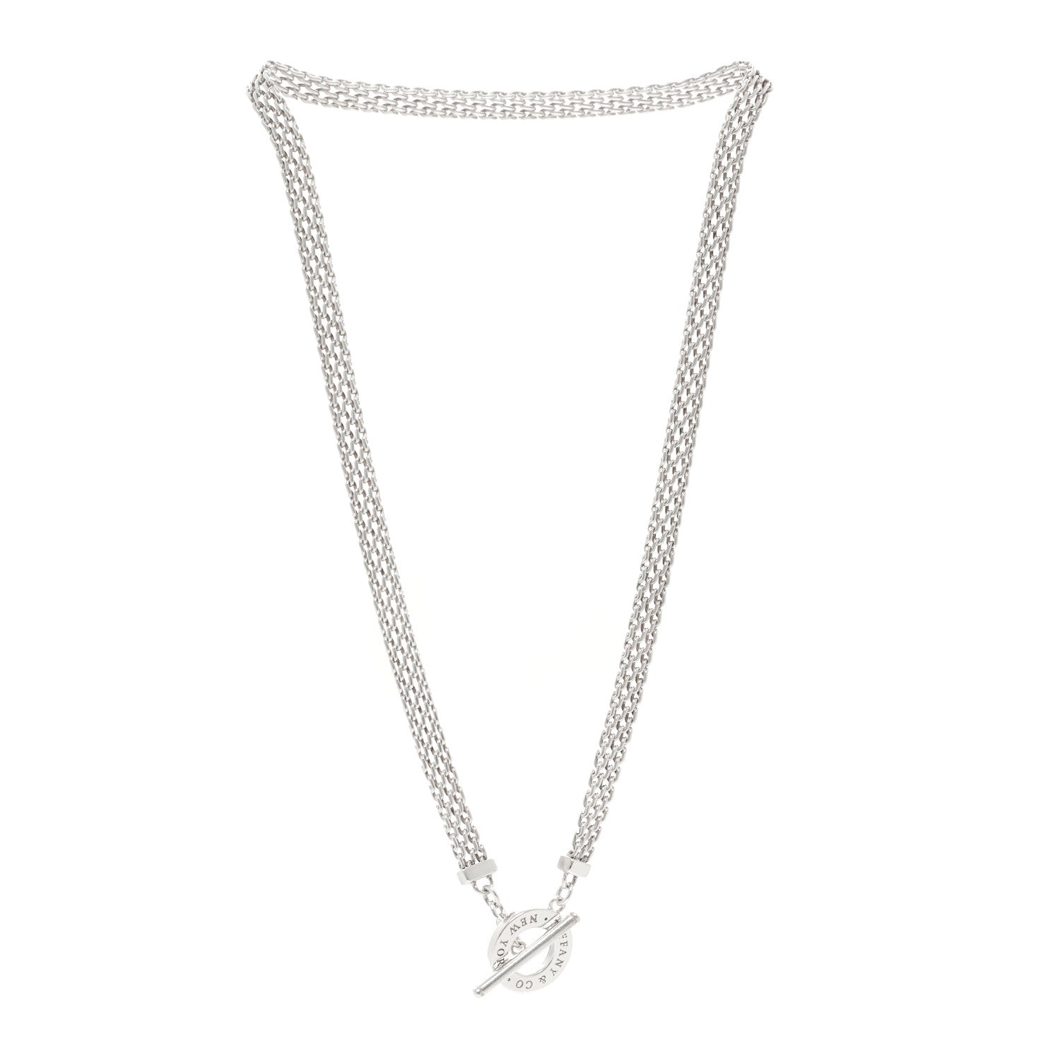 Tiffany Sterling Silver Somerset Mesh Toggle Necklace 3 of 4