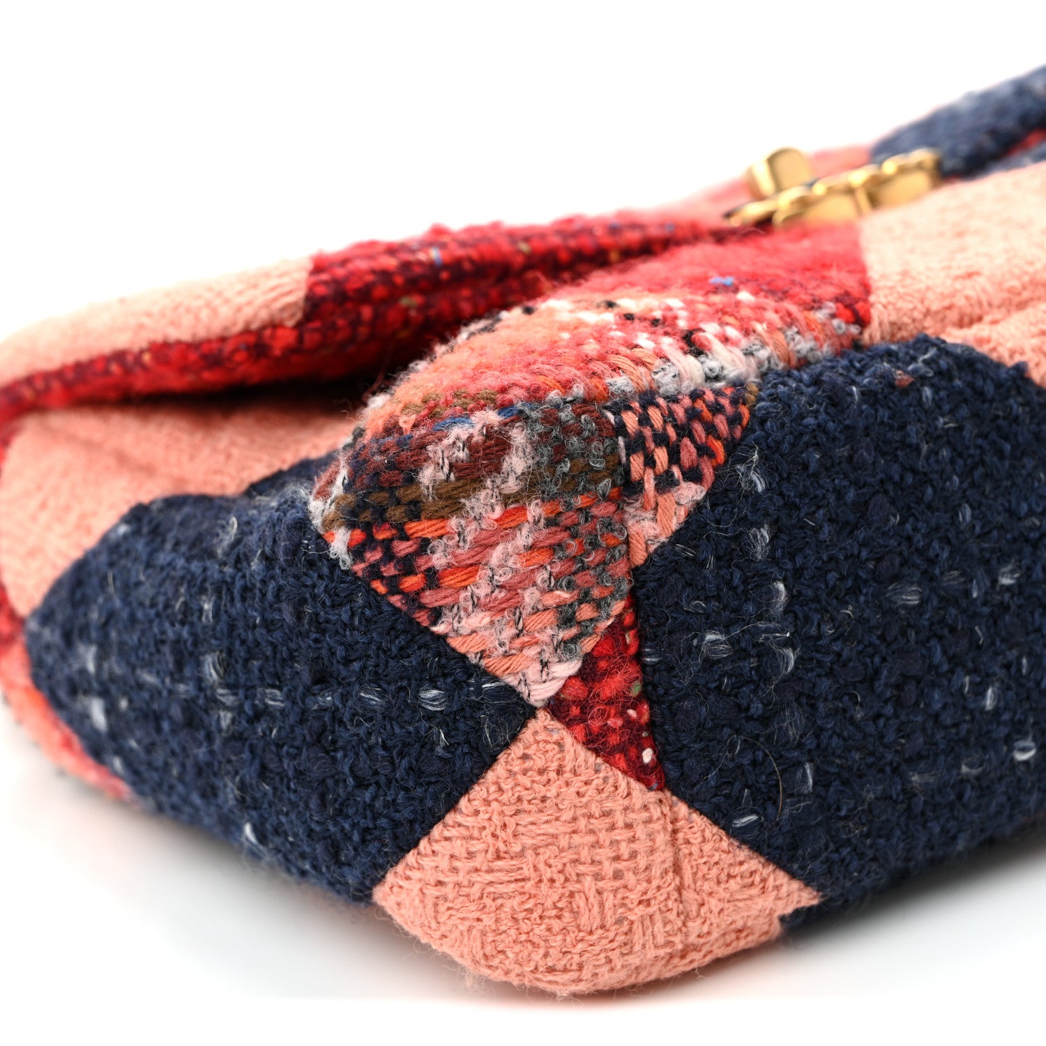 Chanel Tweed Quilted Medium Chanel 19 Flap Red Navy Multicolor 9 of 10