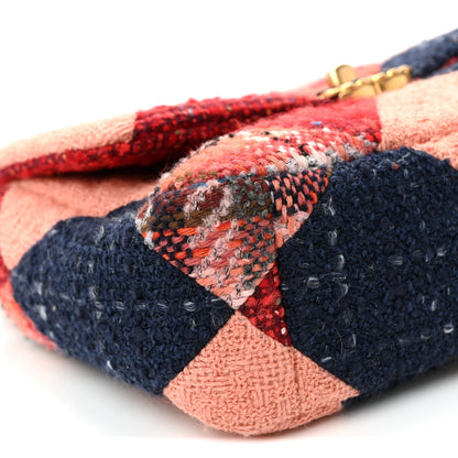 Chanel Tweed Quilted Medium Chanel 19 Flap Red Navy Multicolor 9 of 10