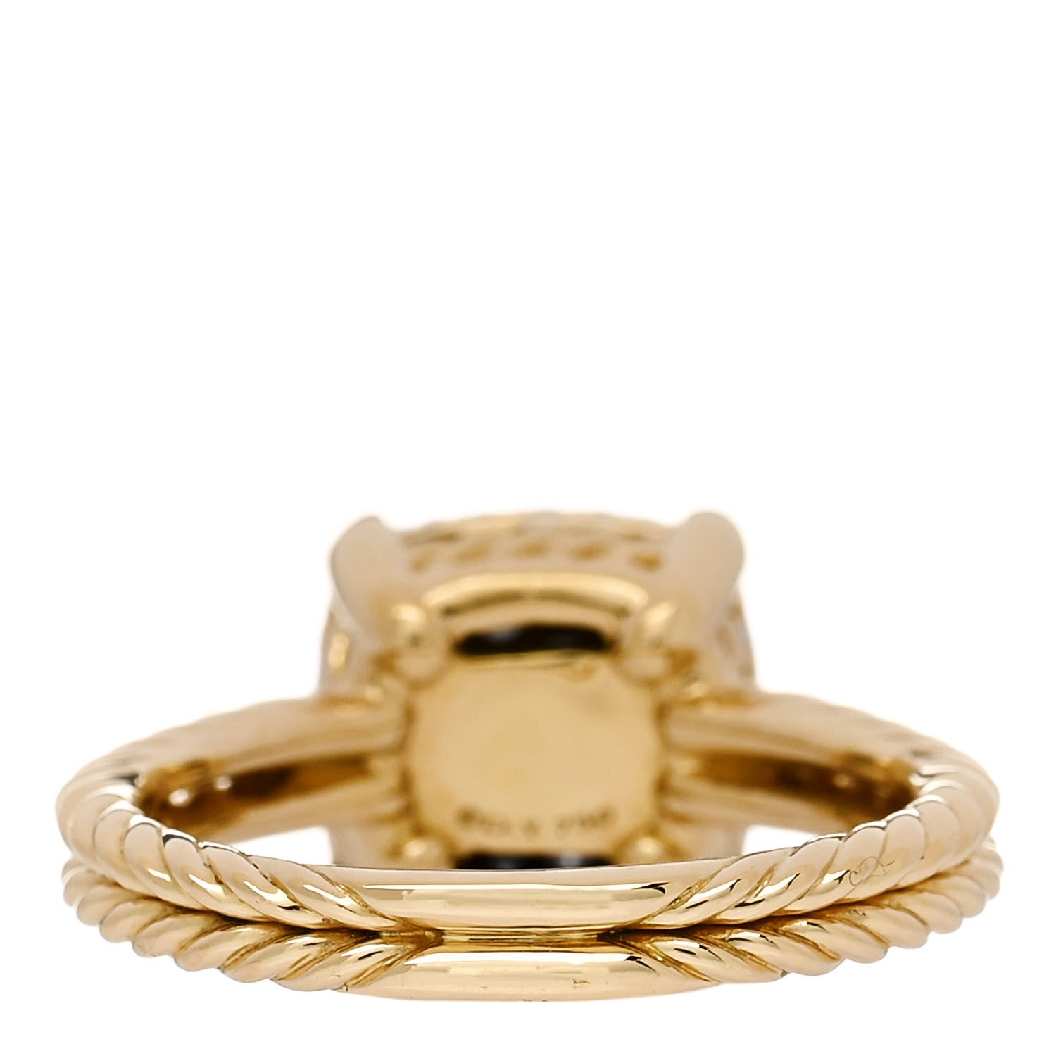 David Yurman 18K Yellow Gold Diamond 11mm Chatelaine Full Pave Ring 56 7.75 4 of 5
