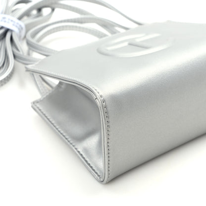 Telfar Metallic Vegan Leather Small Shopping Bag Silver 11 of 12