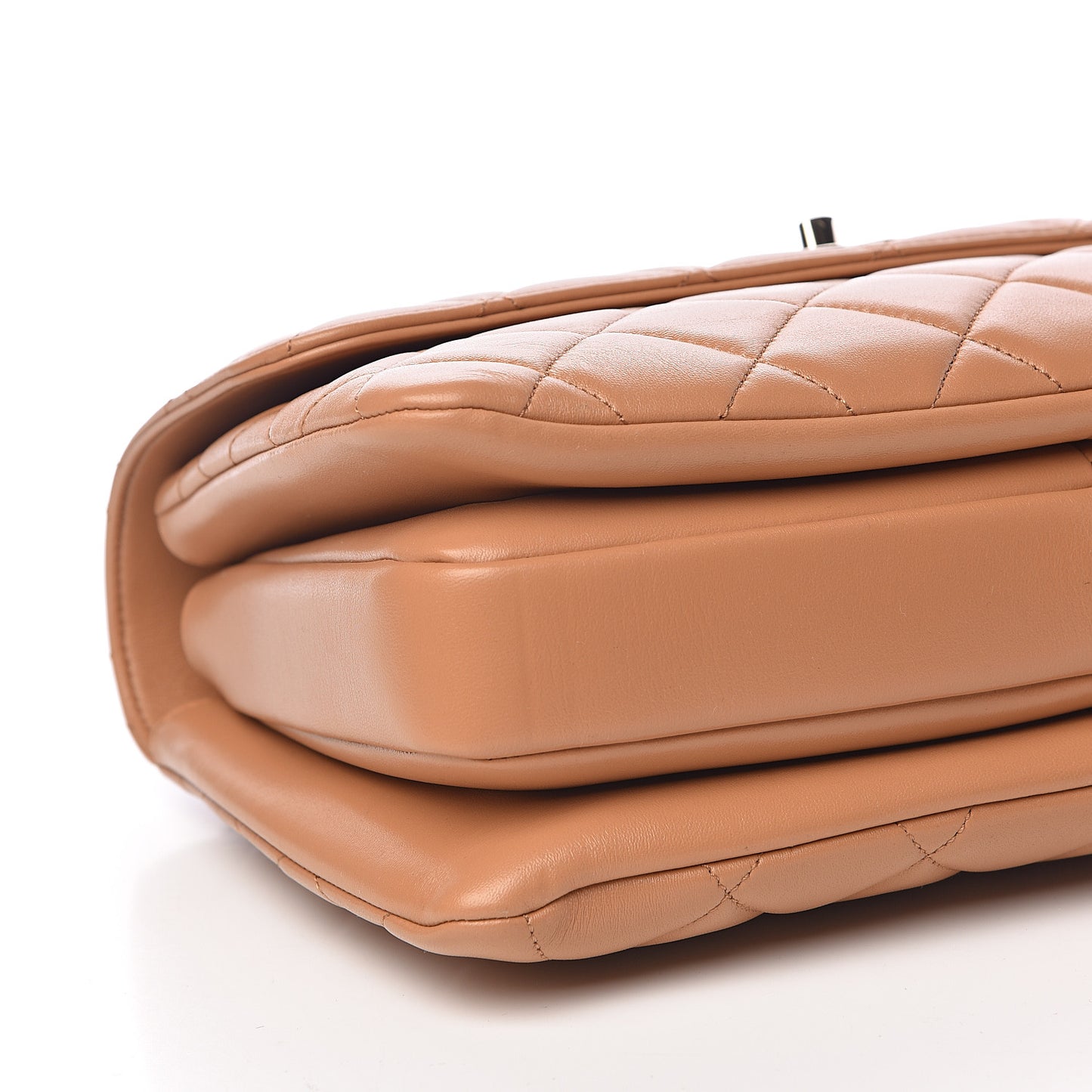 Lambskin Quilted Medium Trendy CC Flap Dual Handle Bag Beige