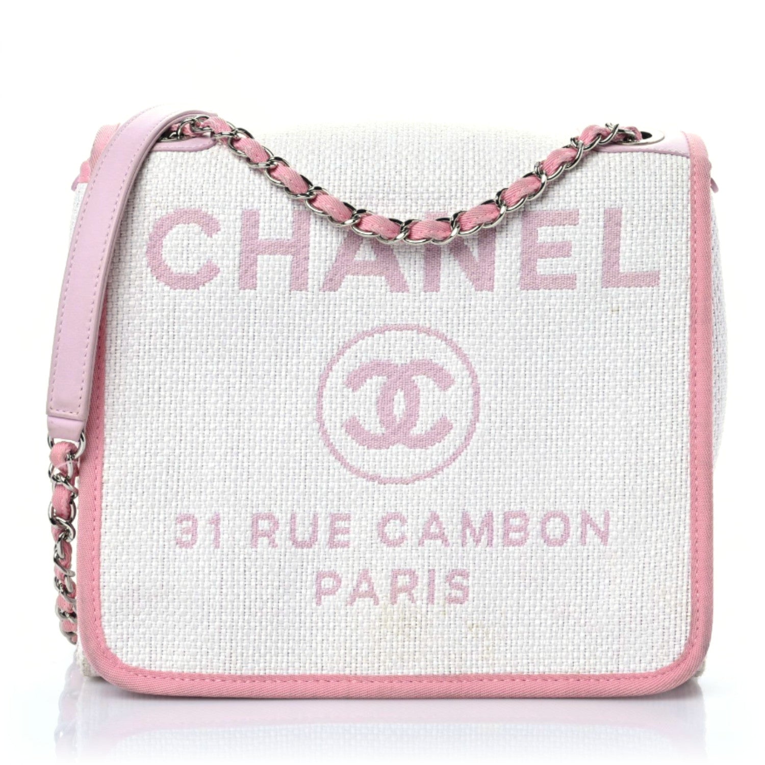 Chanel Woven Straw Raffia Small Deauville Messenger Light Pink 1 of 17