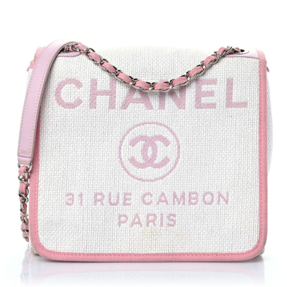 Chanel Woven Straw Raffia Small Deauville Messenger Light Pink 1 of 17