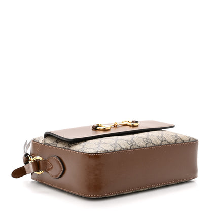 Gucci GG Supreme Monogram Small Horsebit 1955 Shoulder Bag Beige Brown Sugar 4 of 10