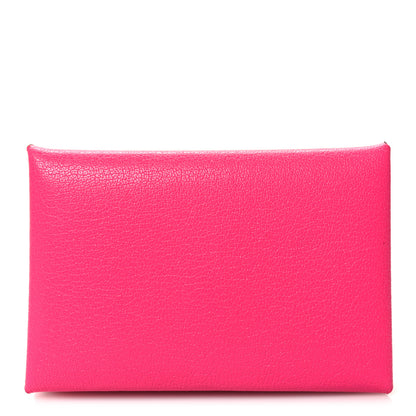 Hermes Chevre Chamkila Calvi Card Case Rose Pop 1 of 9