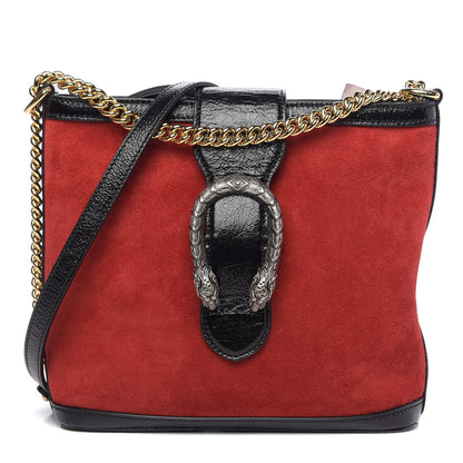 Gucci Suede Patent Medium Dionysus Bucket Bag Red 1 of 12
