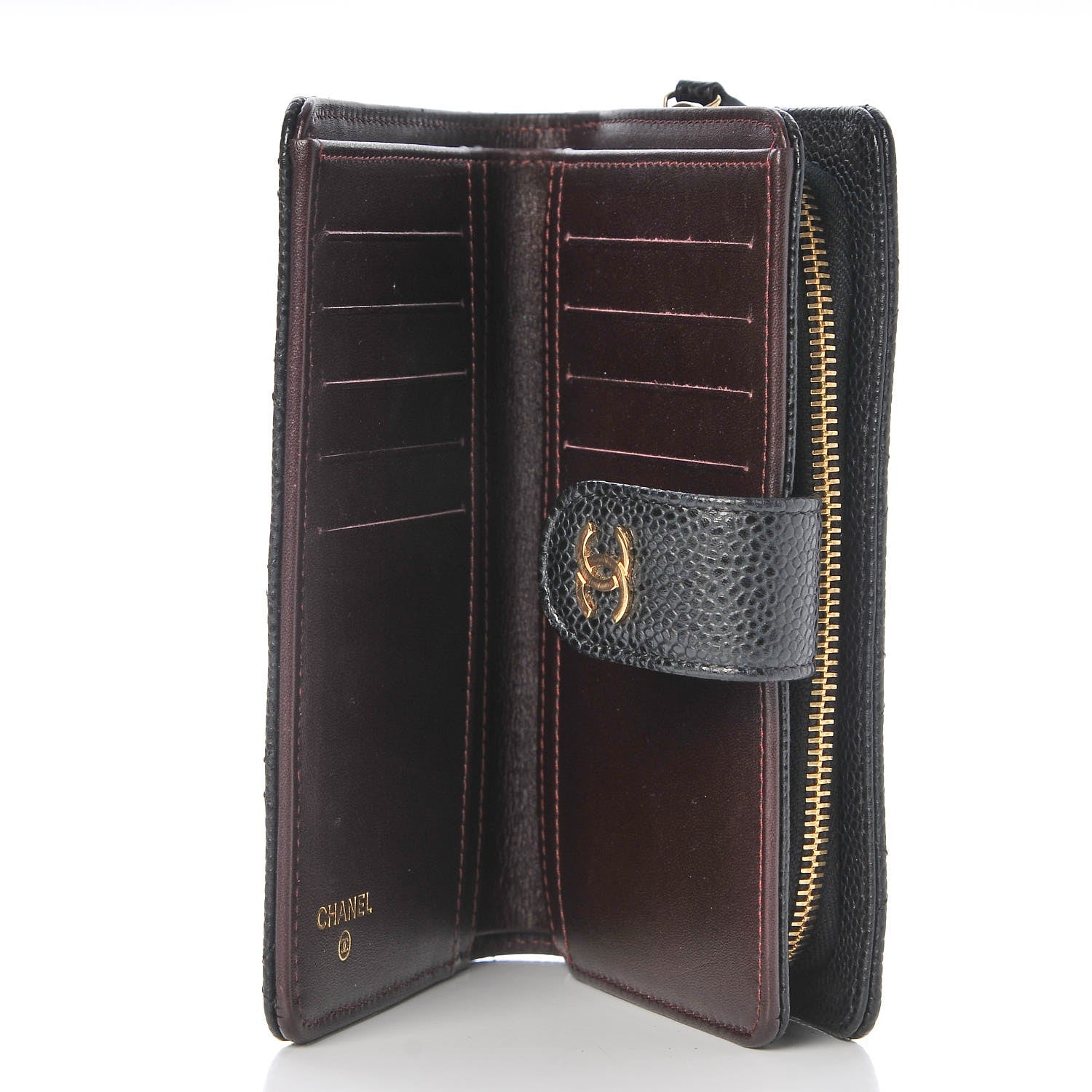 Chanel Caviar Quilted Zipped Pocket Wallet Black 5 of 8