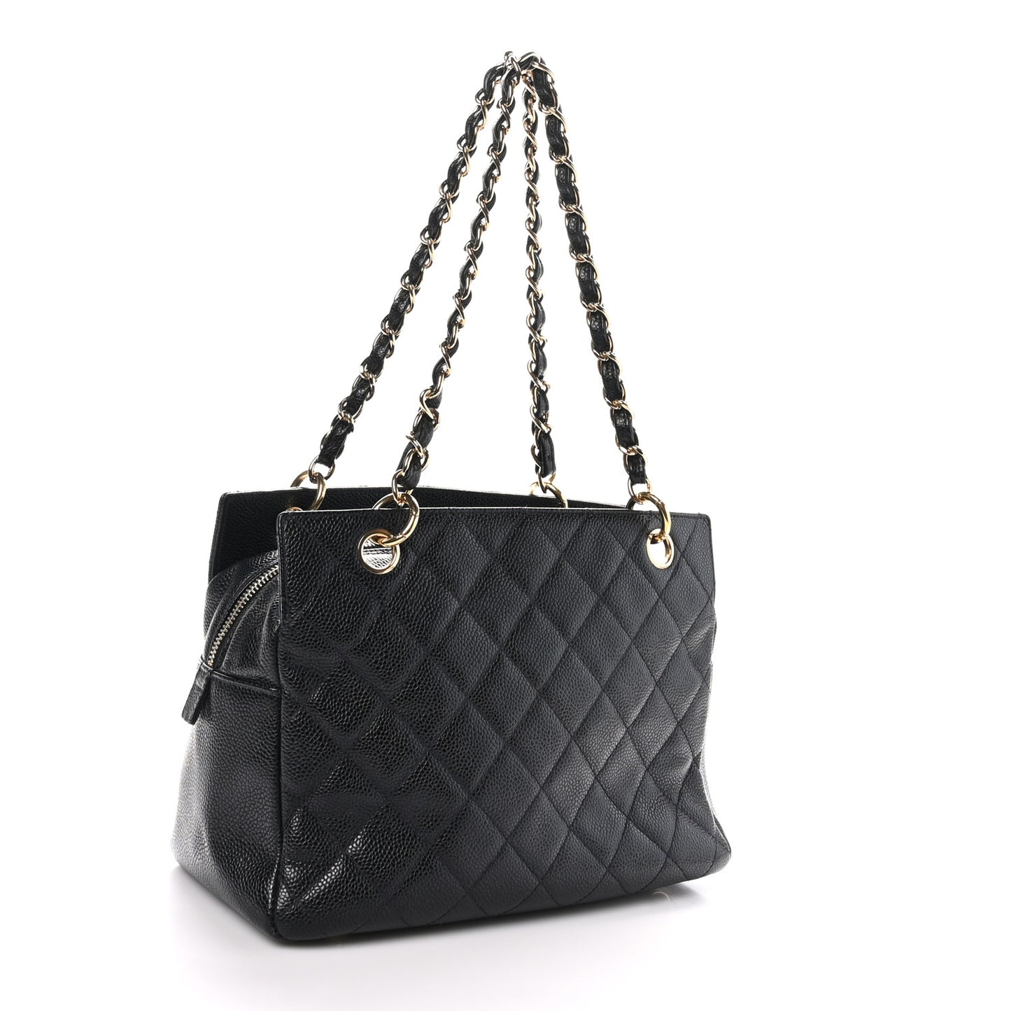 Caviar Quilted Petit Timeless Tote PTT Black