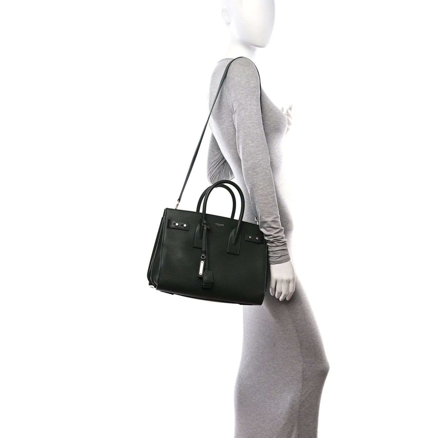 Grained Calfskin Small Supple Sac De Jour Dark Vert