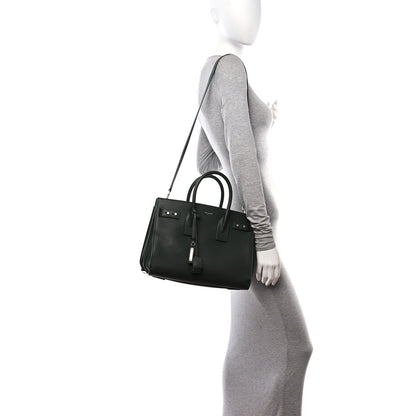 Saint Laurent Grained Calfskin Small Supple Sac De Jour Dark Vert 2 of 13