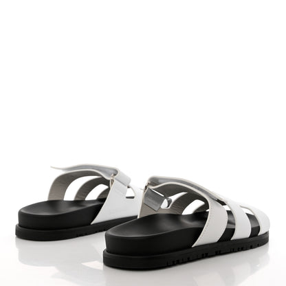 Hermes Calfskin Womens Chypre Sandals 37 White 4 of 10