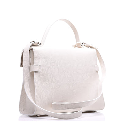 Delvaux Crispy Calfskin MM Tempete Satchel White 3 of 9