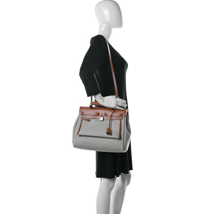 Hermes Vache Hunter Criss Viking Herbag Zip Retourne 31 PM Ecru Beige Naturel 2 of 12