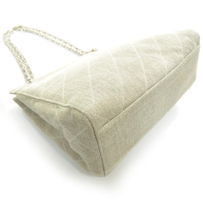 Chanel Metallic Linen Shoulder Bag Silver 4 of 11