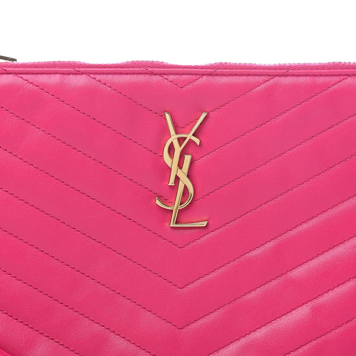 Calfskin Matelasse Chevron Monogram A5 Wristlet Bubblegum