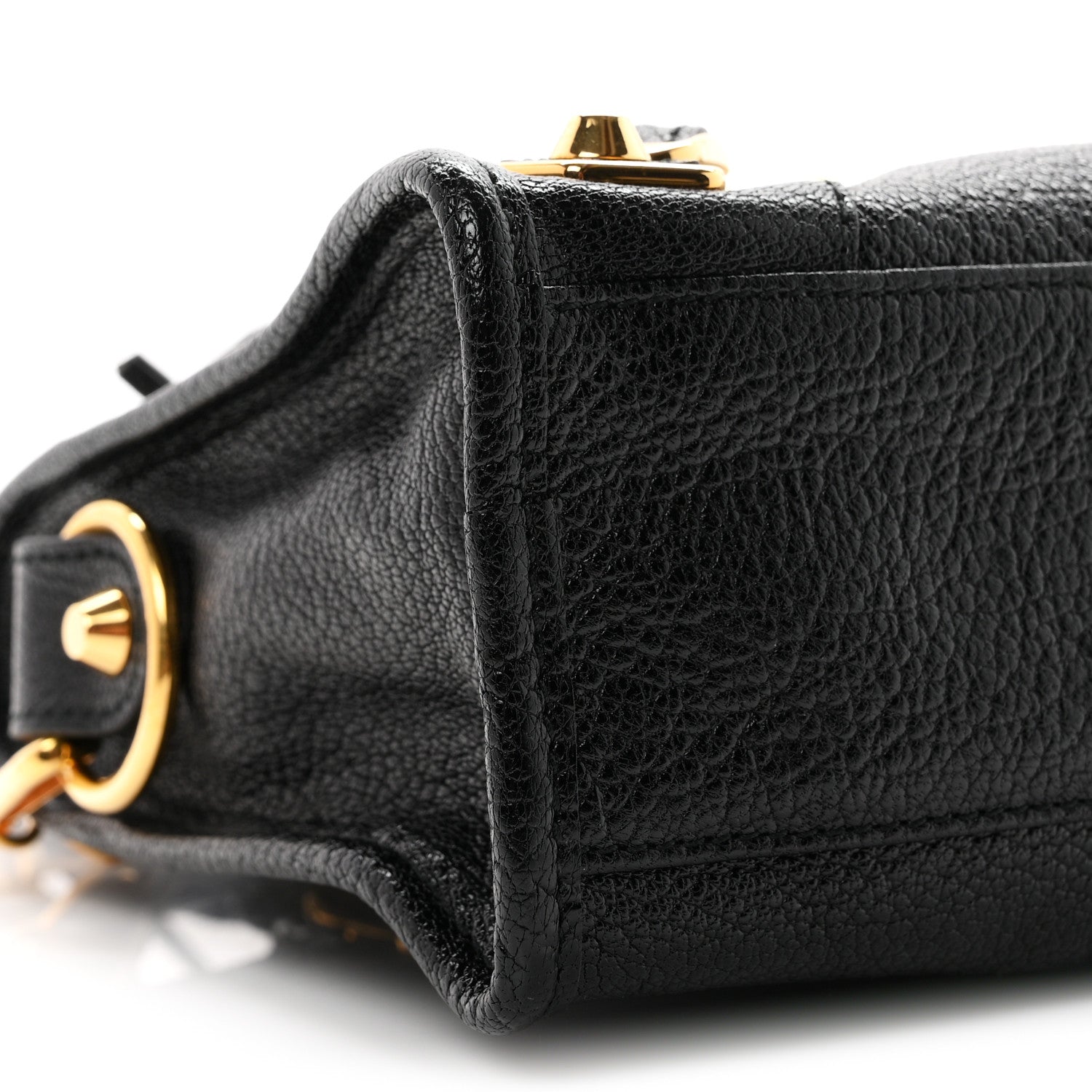 Balenciaga Chevre Gold Metallic Edge Hardware Mini City Black 10 of 11