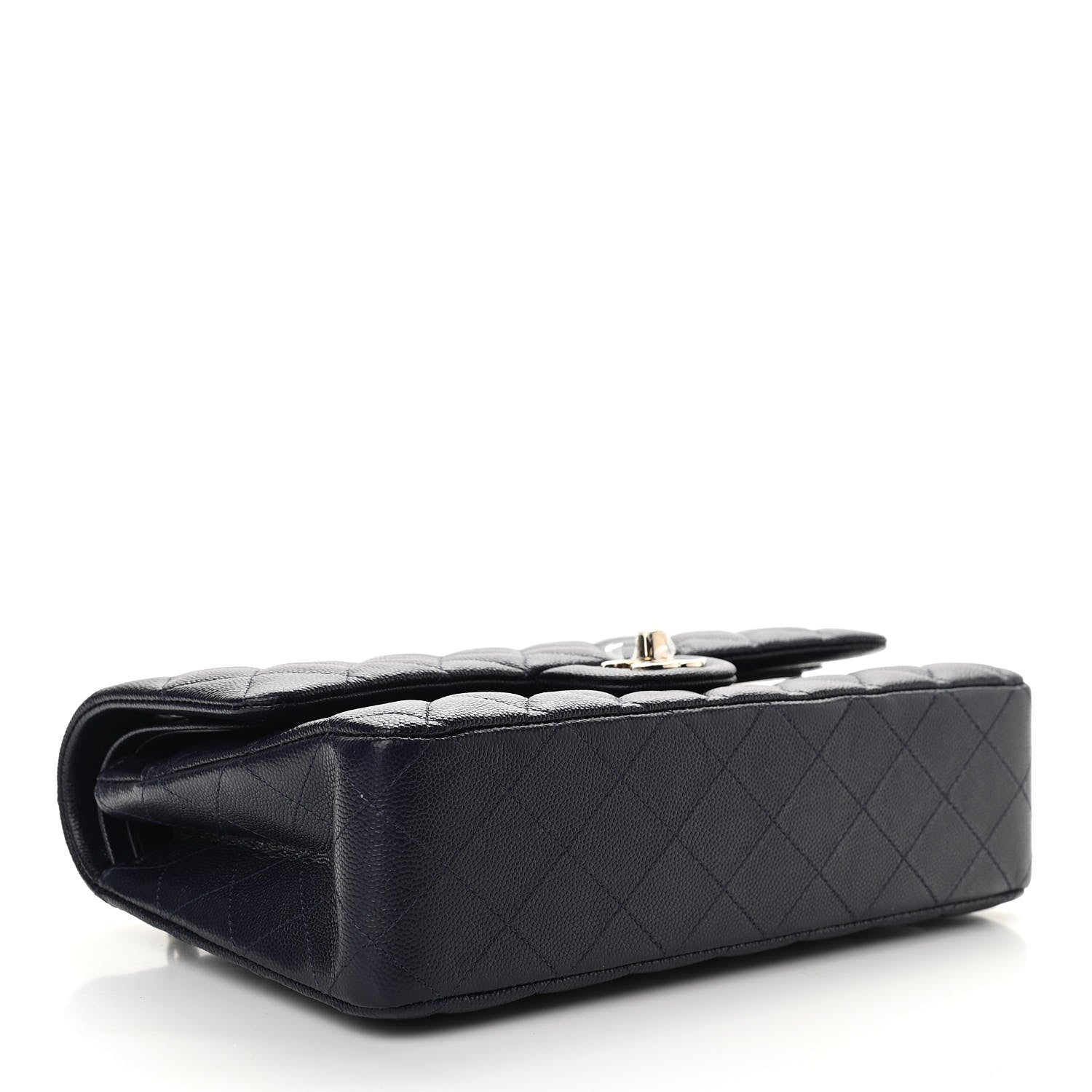 Chanel Caviar Quilted Medium Double Flap Dark Blue 3 of 10