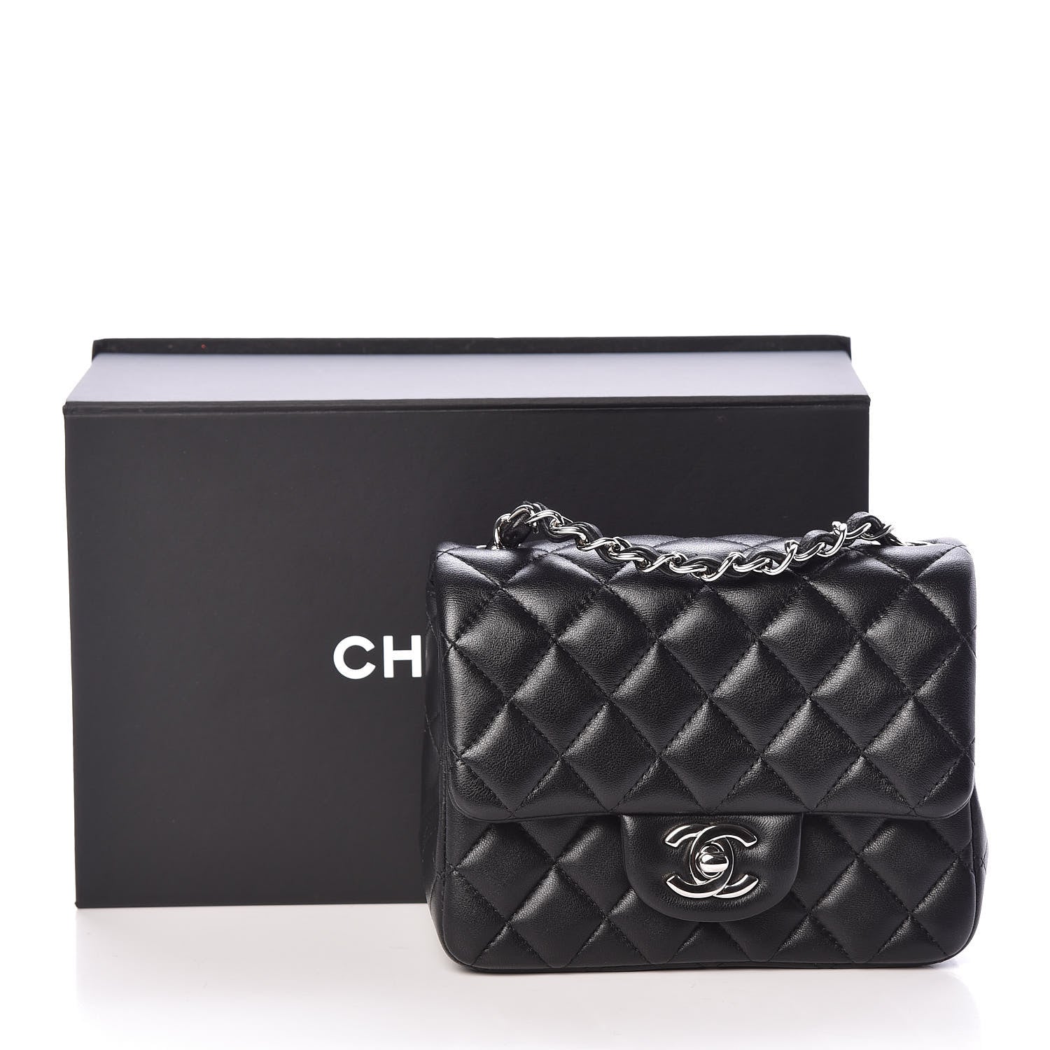 Chanel Lambskin Quilted Mini Square Flap Black 11 of 11