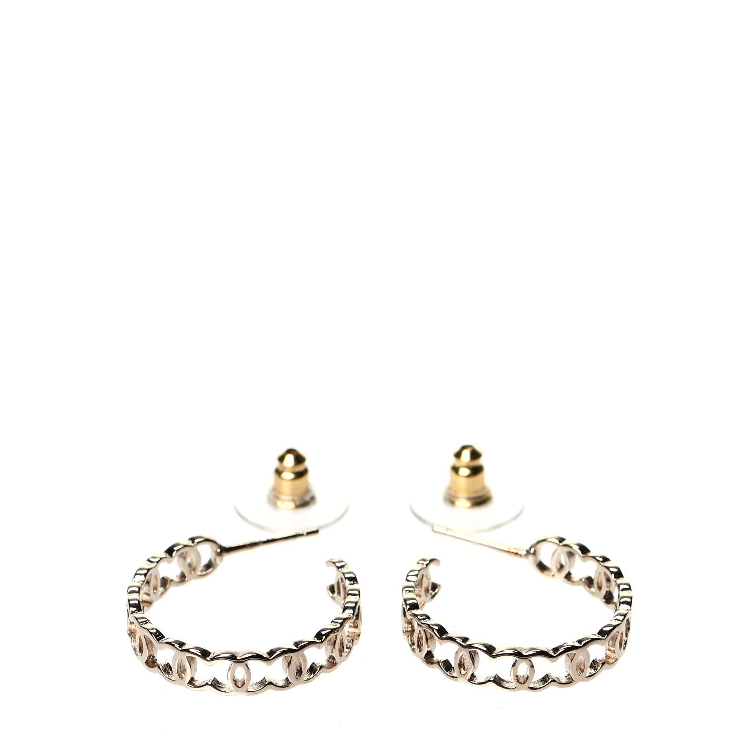 Chanel Metal CC Hoop Earrings Gold 3 of 5