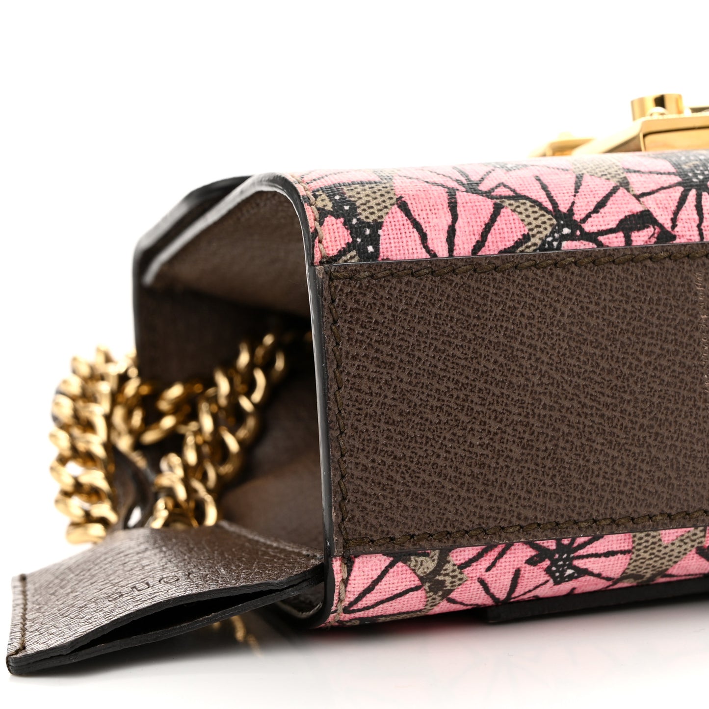 GG Supreme Monogram Bengal Small Padlock Shoulder Bag Beige Pink