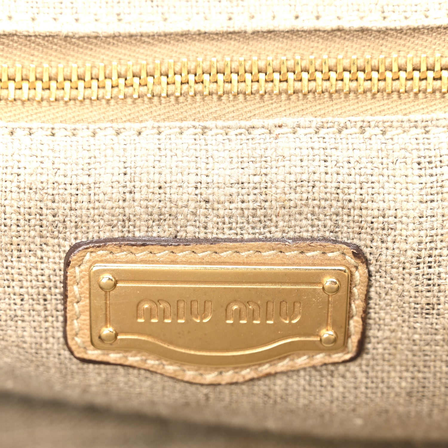 Miu Miu Nappa Lux Two Way Handbag Sabbia 6 of 9