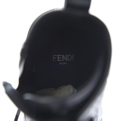 Fendi Nappa FF Embossed Womens Biker Boots 38 Black 7 of 8
