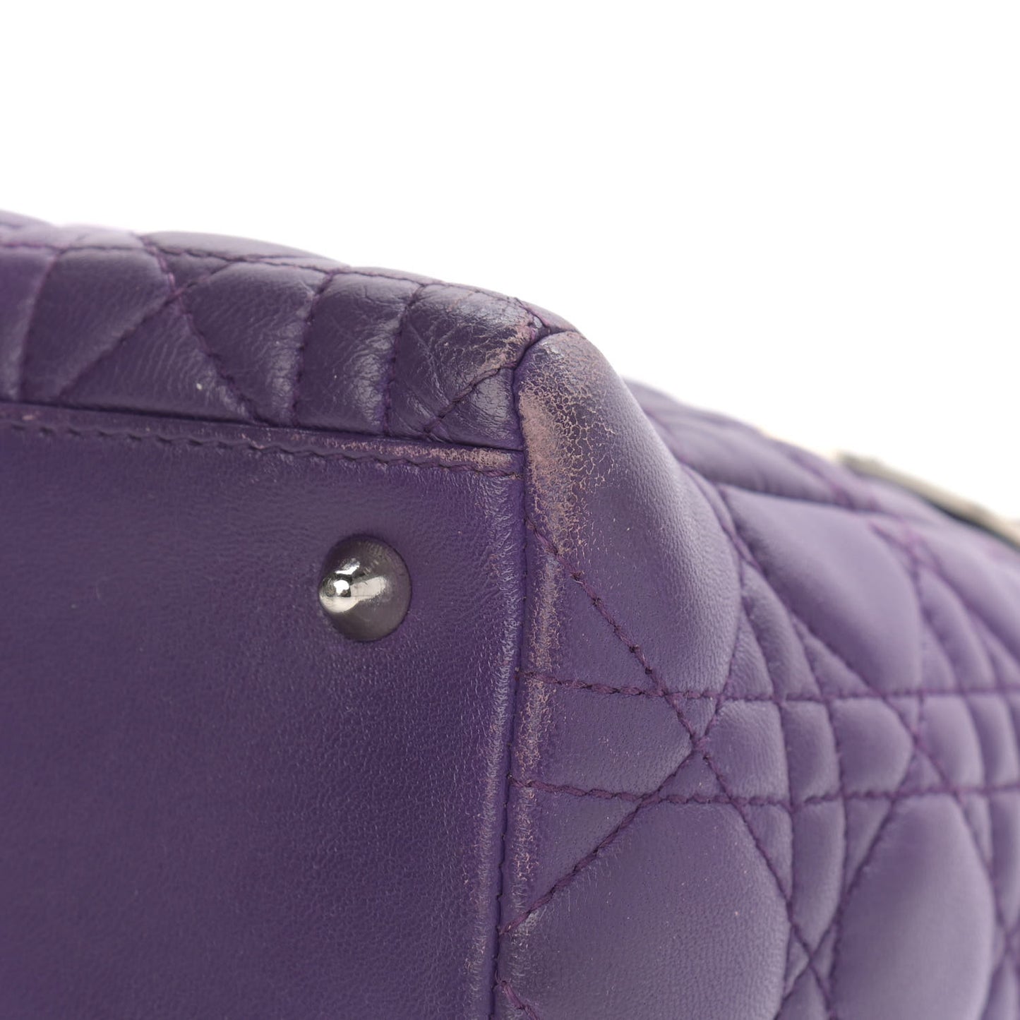 Lambskin Cannage Medium Lady Dior Purple