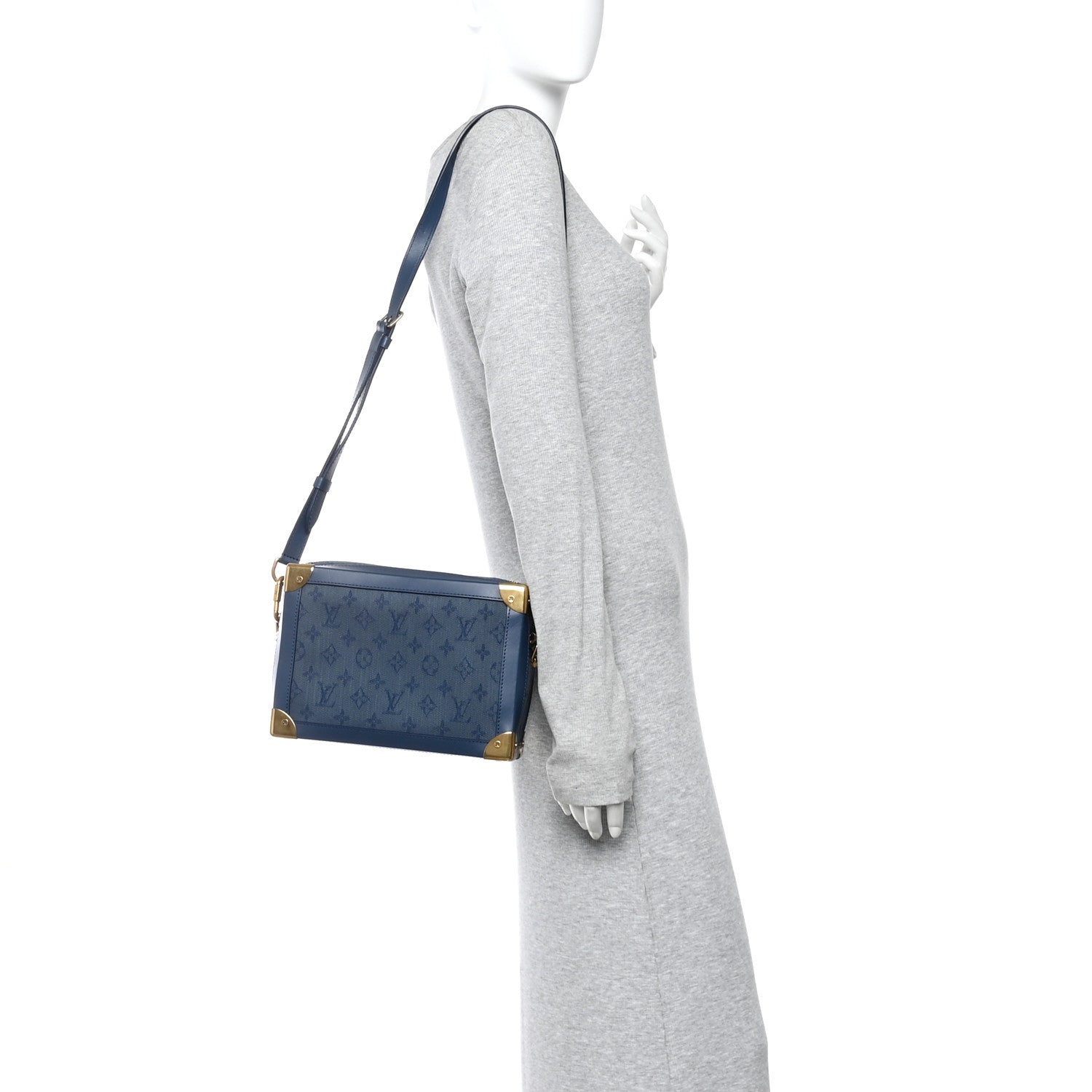 Louis Vuitton Denim Monogram Soft Trunk Navy 2 of 9
