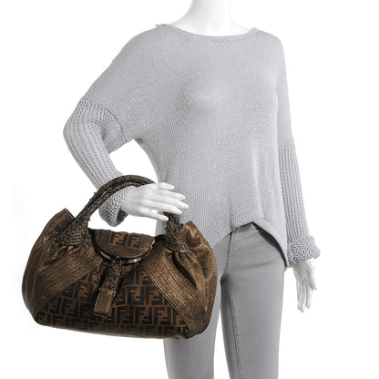 Fendi Zucca Goatskin Spy Tobacco Bronzo 2 of 9
