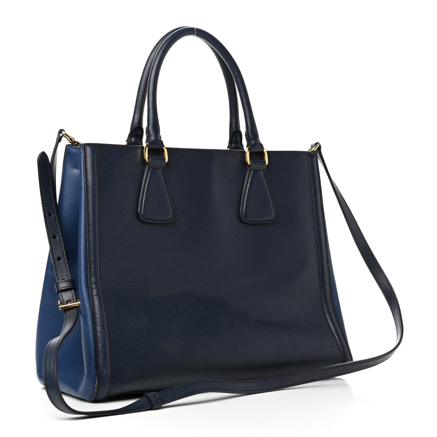 Saffiano Lux Medium Bi-Color Tote Baltico Bluette