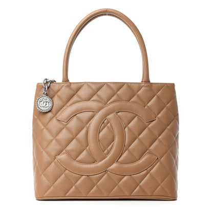 Chanel Caviar Quilted Medallion Tote Beige 1 of 10