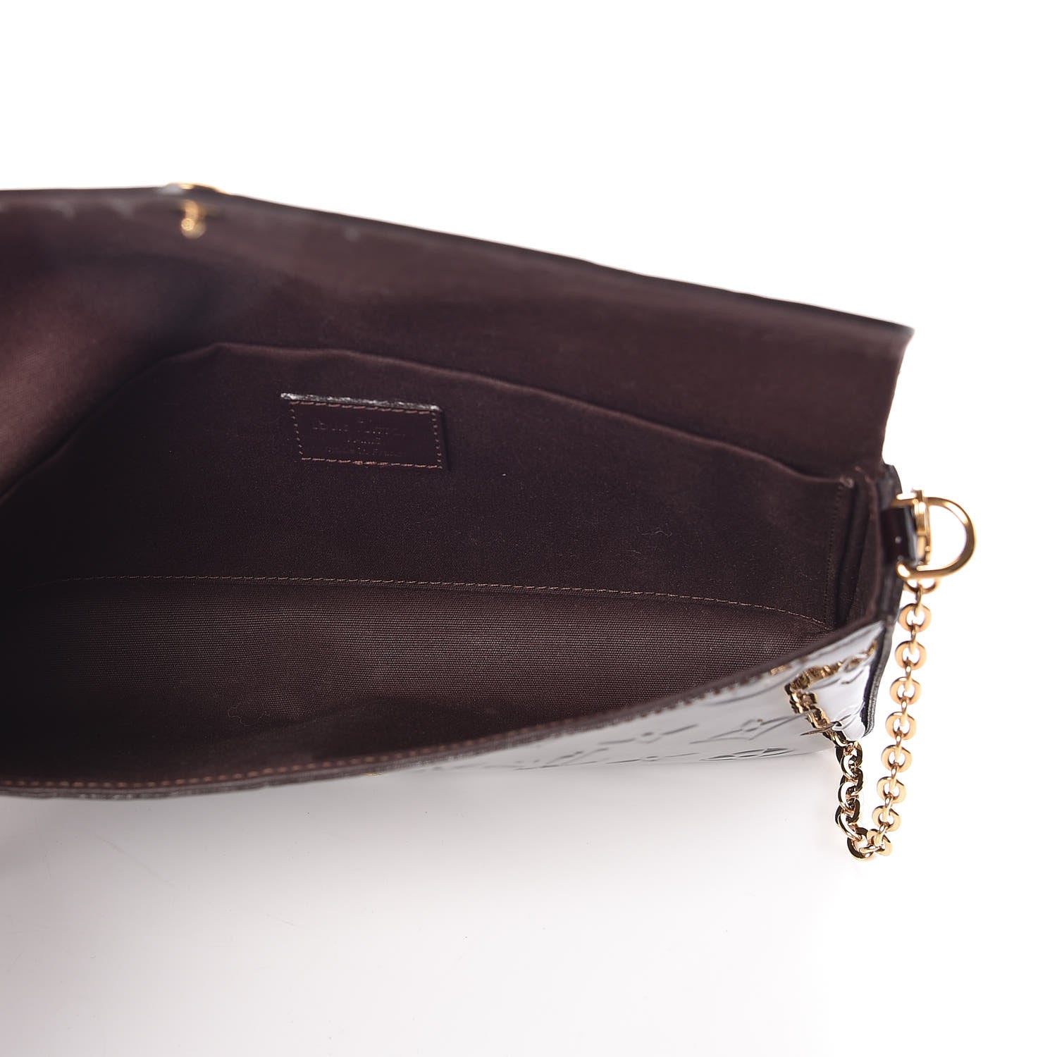 Louis Vuitton Vernis Pochette Felicie Chain Wallet Amarante 8 of 12