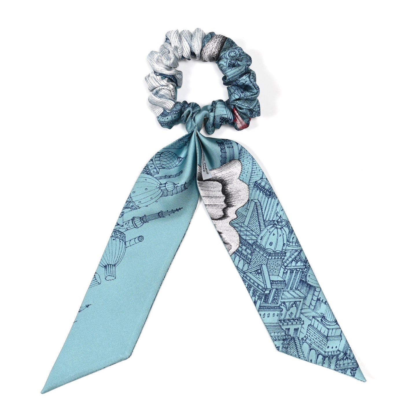 Silk Twilly Scrunchie Blue